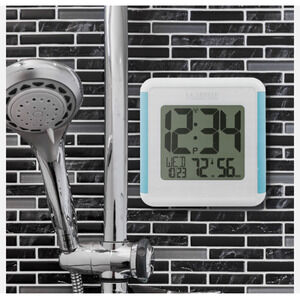 Clock Temperature Humidity Sensor Proof Shower Wireless Cube La Crosse Tech NEW